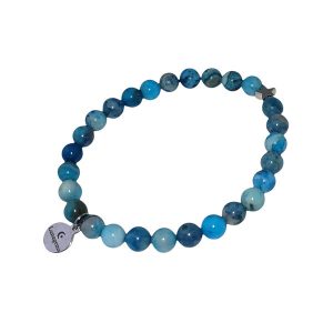 Elastische armband met blue crazy agaat kralen.