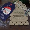 Kerstengel van witte jade en Swarovski kraal met kaartje met zelfgeschreven gedicht en kerstkaartje