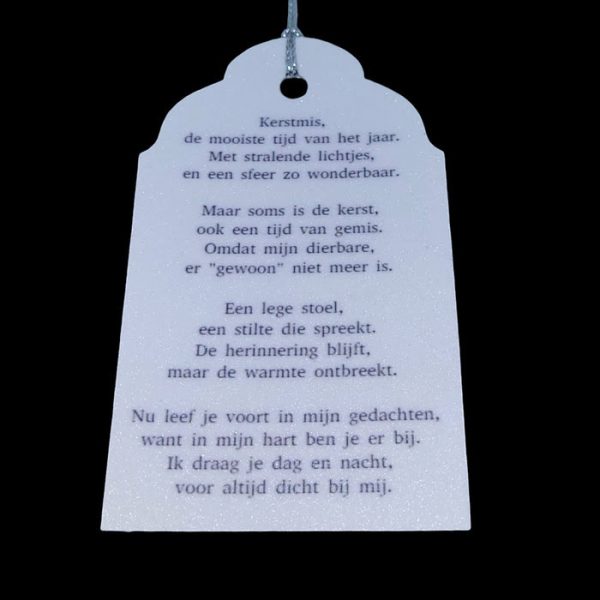 Kerstgedicht een lege stoel