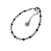 Stainless steel armband met gekleurde Swarovski kraaltjes