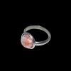 roestvrijstalen edelsteen ring met oranje Indian agaat cabochon