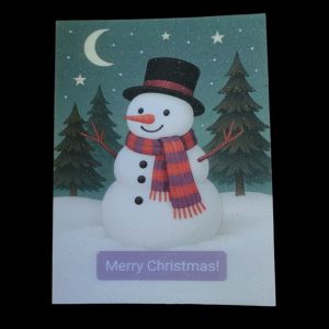 Kerstkaartje met sneeuwman