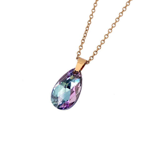 Ketting goud met Swarovski Vitrail Light hanger